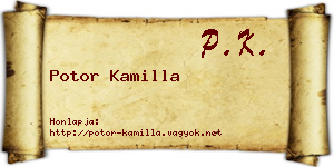 Potor Kamilla névjegykártya
